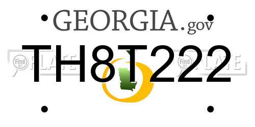 TH8T222 Georgia License Plate