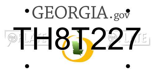 TH8T227 Georgia License Plate