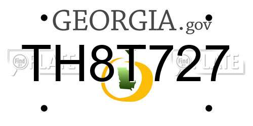 TH8T727 Georgia License Plate
