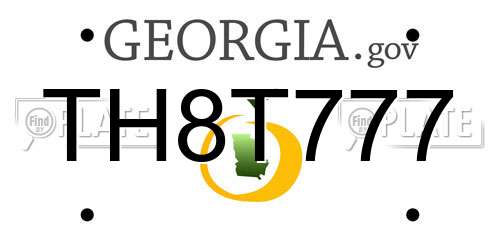 TH8T777 Georgia License Plate