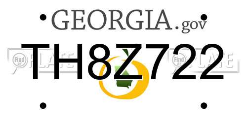 TH8Z722 Georgia License Plate