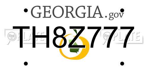 TH8Z777 Georgia License Plate