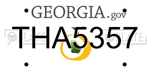 THA5357 Georgia License Plate