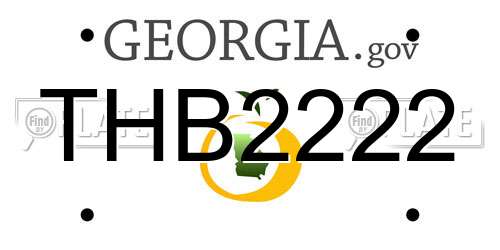THB2222 Georgia License Plate