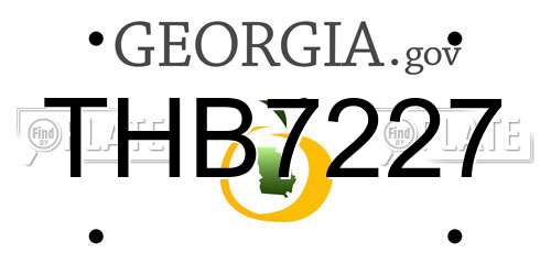 THB7227 Georgia License Plate