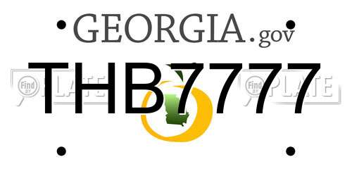 THB7777 Georgia License Plate