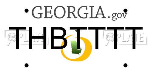 THBTTTT Georgia License Plate