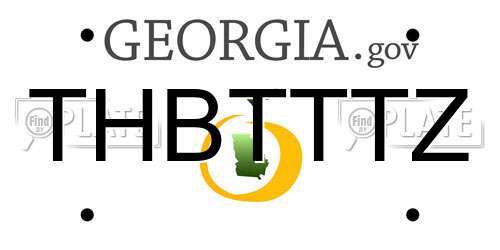THBTTTZ Georgia License Plate