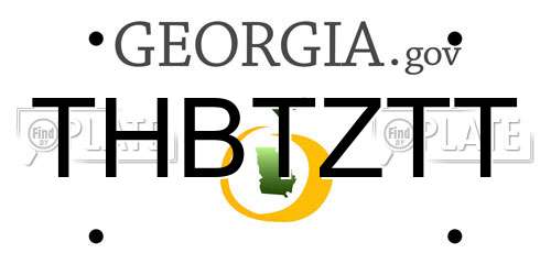 THBTZTT Georgia License Plate