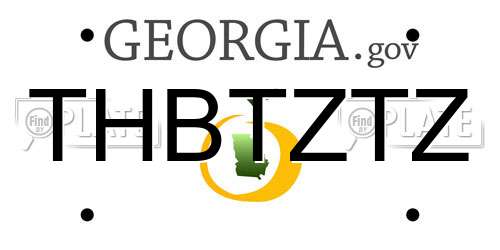 THBTZTZ Georgia License Plate