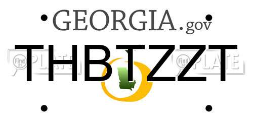THBTZZT Georgia License Plate