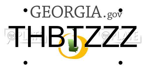THBTZZZ Georgia License Plate