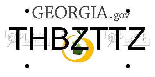 THBZTTZ Georgia License Plate