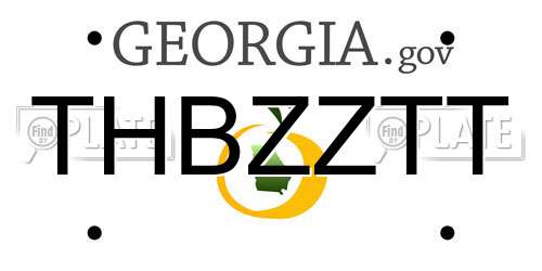THBZZTT Georgia License Plate