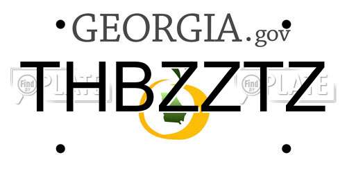 THBZZTZ Georgia License Plate