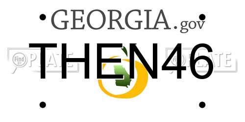 THEN46 Georgia License Plate