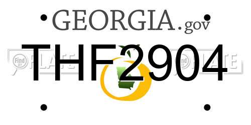THF2904 Georgia License Plate
