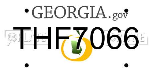 THF7066 Georgia License Plate