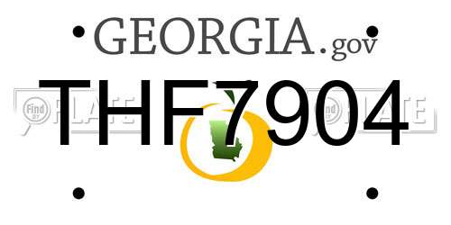 THF7904 Georgia License Plate