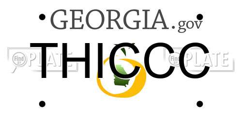 THICCC Georgia License Plate