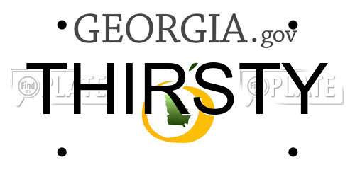 THIRSTY Georgia License Plate