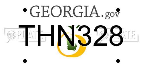 THN328 Georgia License Plate