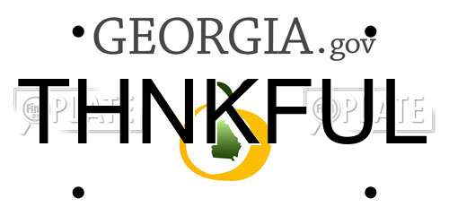 THNKFUL Georgia License Plate