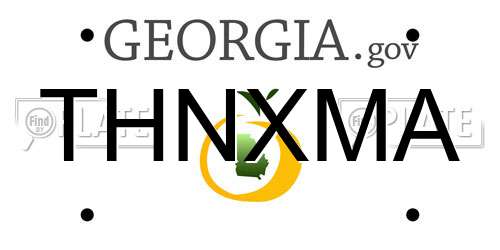 THNXMA Georgia License Plate