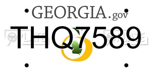 THQ7589 Georgia License Plate