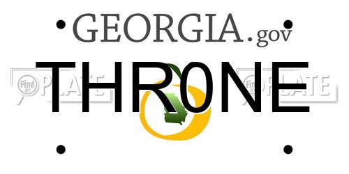 THR0NE Georgia License Plate