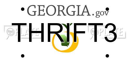 THRIFT3 Georgia License Plate