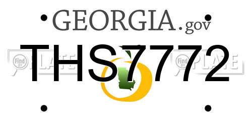 THS7772 Georgia License Plate