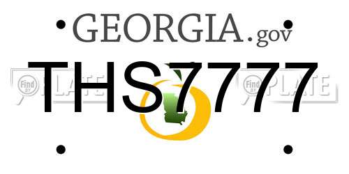 THS7777 Georgia License Plate