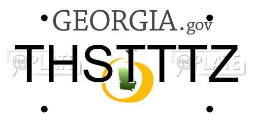 THSTTTZ Georgia License Plate