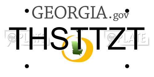 THSTTZT Georgia License Plate