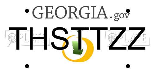 THSTTZZ Georgia License Plate