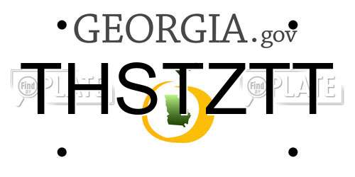 THSTZTT Georgia License Plate
