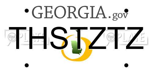 THSTZTZ Georgia License Plate