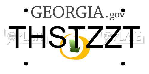 THSTZZT Georgia License Plate