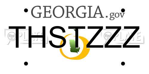 THSTZZZ Georgia License Plate