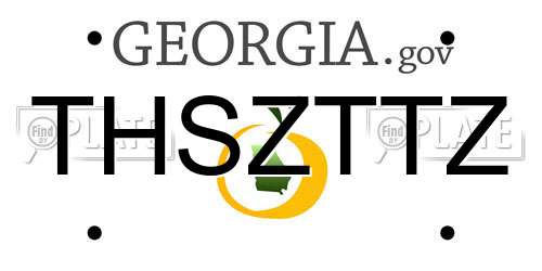 THSZTTZ Georgia License Plate