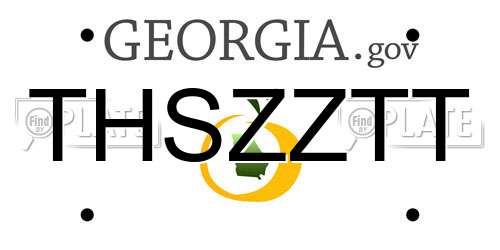 THSZZTT Georgia License Plate