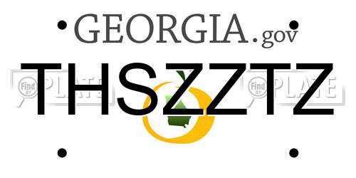 THSZZTZ Georgia License Plate