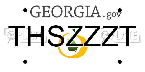 THSZZZT Georgia License Plate