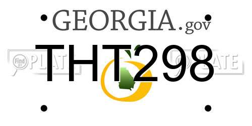THT298 Georgia License Plate