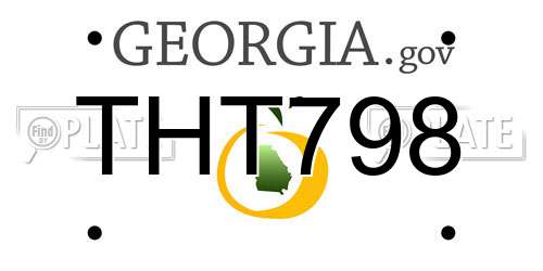 THT798 Georgia License Plate