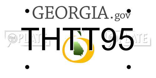 THTT95 Georgia License Plate