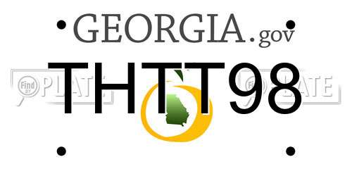 THTT98 Georgia License Plate