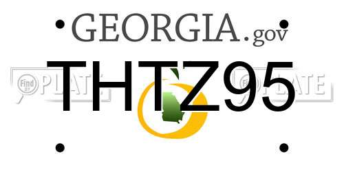THTZ95 Georgia License Plate
