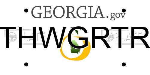 THWGRTR Georgia License Plate